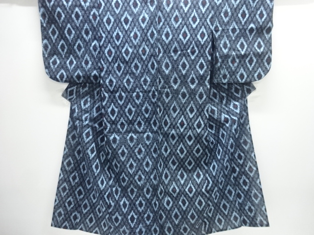 JAPANESE KIMONO / ANTIQUE HITOE KIMONO / COTTON / BINGO KASURI / RHOMBUS